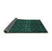 Sideview of Abstract Turquoise Modern Rug, abs5108turq