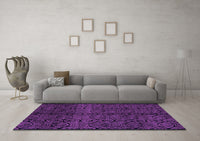 Machine Washable Abstract Purple Modern Rug, wshabs5108pur