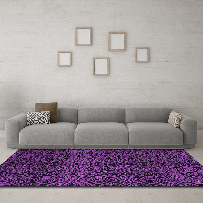 Machine Washable Abstract Purple Modern Area Rugs in a Living Room, wshabs5108pur