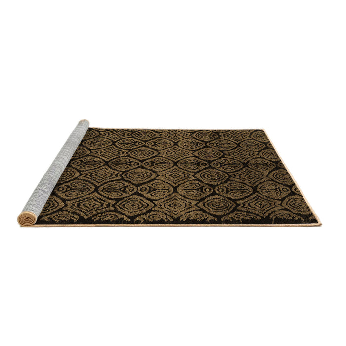 Sideview of Machine Washable Abstract Brown Modern Rug, wshabs5108brn
