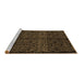 Sideview of Machine Washable Abstract Brown Modern Rug, wshabs5108brn