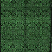 Square Machine Washable Abstract Emerald Green Modern Area Rugs, wshabs5108emgrn