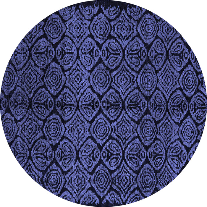 Round Abstract Blue Modern Rug, abs5108blu