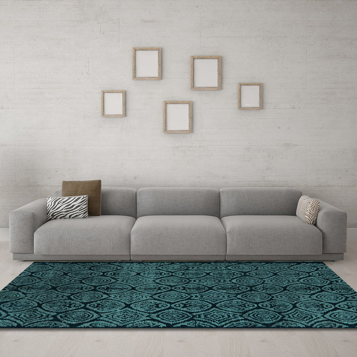 Machine Washable Abstract Light Blue Modern Rug in a Living Room, wshabs5108lblu