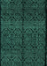 Machine Washable Abstract Turquoise Modern Area Rugs, wshabs5108turq