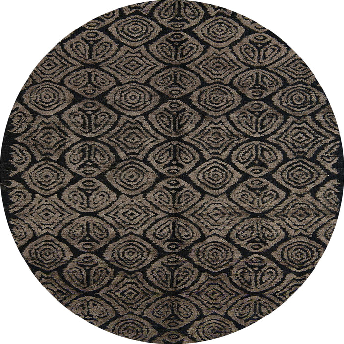 Round Abstract Brown Modern Rug, abs5108