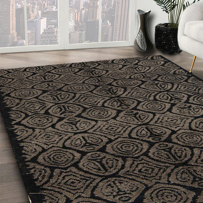 Abstract Brown Modern Rug in Family Room, abs5108