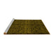 Sideview of Machine Washable Abstract Yellow Modern Rug, wshabs5108yw