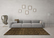 Machine Washable Abstract Brown Modern Rug in a Living Room,, wshabs5108brn