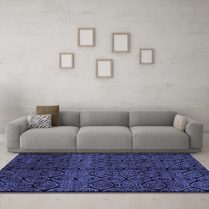 Machine Washable Abstract Blue Modern Rug in a Living Room, wshabs5108blu