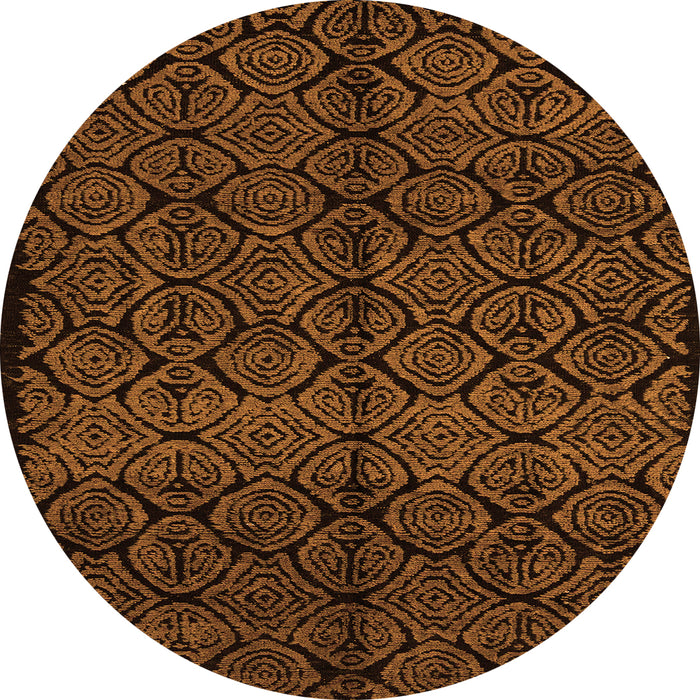 Round Abstract Orange Modern Rug, abs5108org