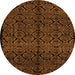 Round Abstract Orange Modern Rug, abs5108org