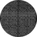 Round Abstract Gray Modern Rug, abs5108gry