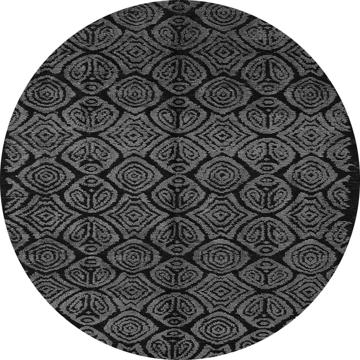 Round Machine Washable Abstract Gray Modern Rug, wshabs5108gry