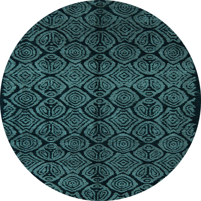 Round Machine Washable Abstract Light Blue Modern Rug, wshabs5108lblu