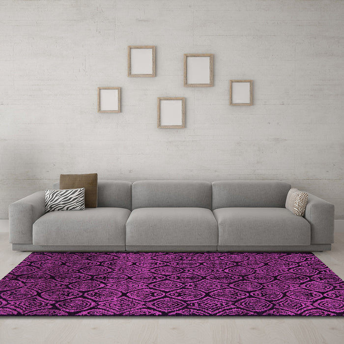 Machine Washable Abstract Pink Modern Rug in a Living Room, wshabs5108pnk