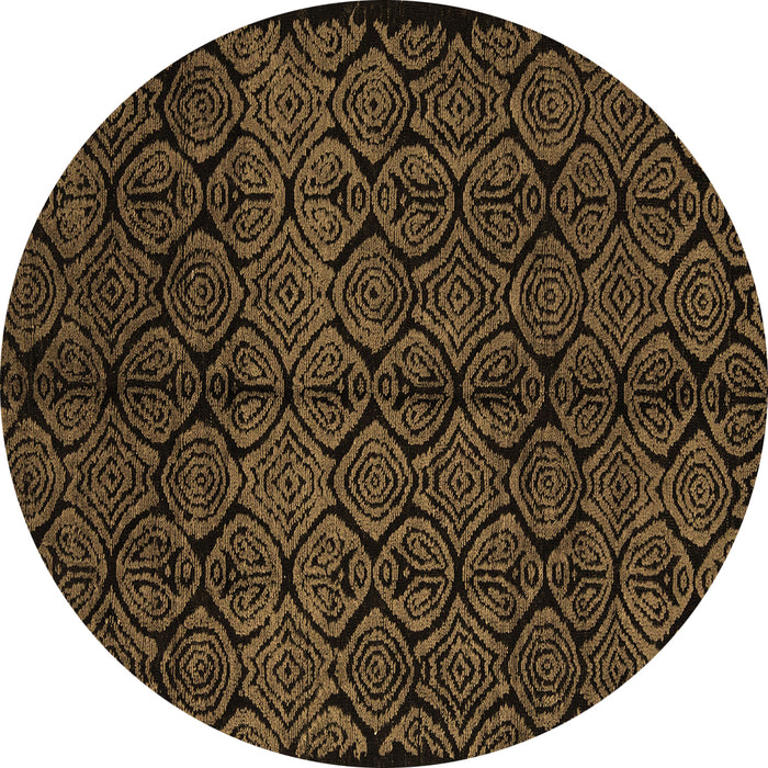 Round Machine Washable Abstract Brown Modern Rug, wshabs5108brn