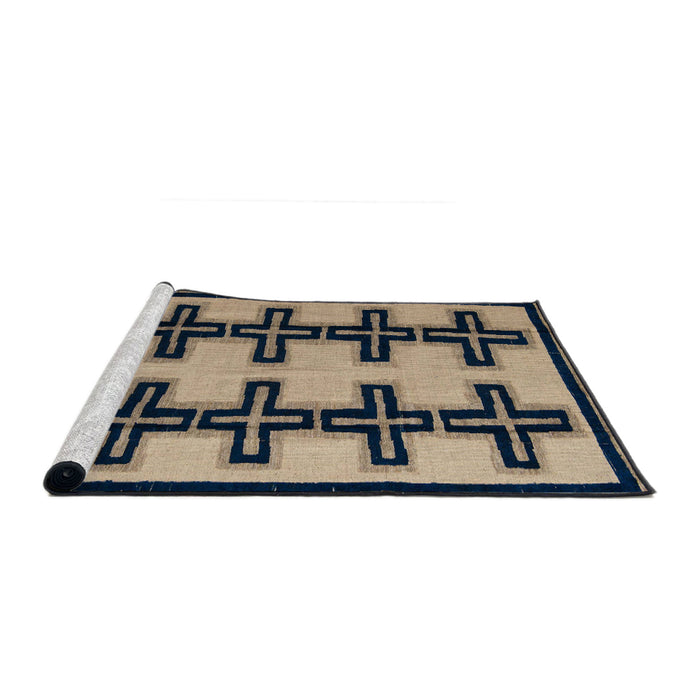 Sideview of Machine Washable Abstract Brown Sugar Brown Rug, wshabs5109