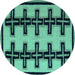 Round Machine Washable Abstract Turquoise Modern Area Rugs, wshabs5109turq