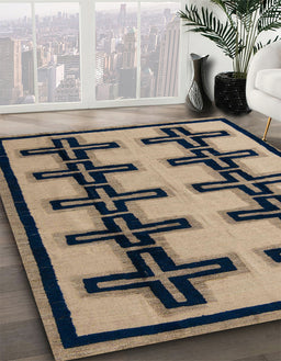 Machine Washable Abstract Brown Sugar Brown Rug in a Family Room, wshabs5109