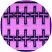 Round Machine Washable Abstract Purple Modern Area Rugs, wshabs5109pur