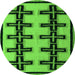 Round Machine Washable Abstract Green Modern Area Rugs, wshabs5109grn