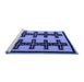 Sideview of Machine Washable Abstract Blue Modern Rug, wshabs5109blu