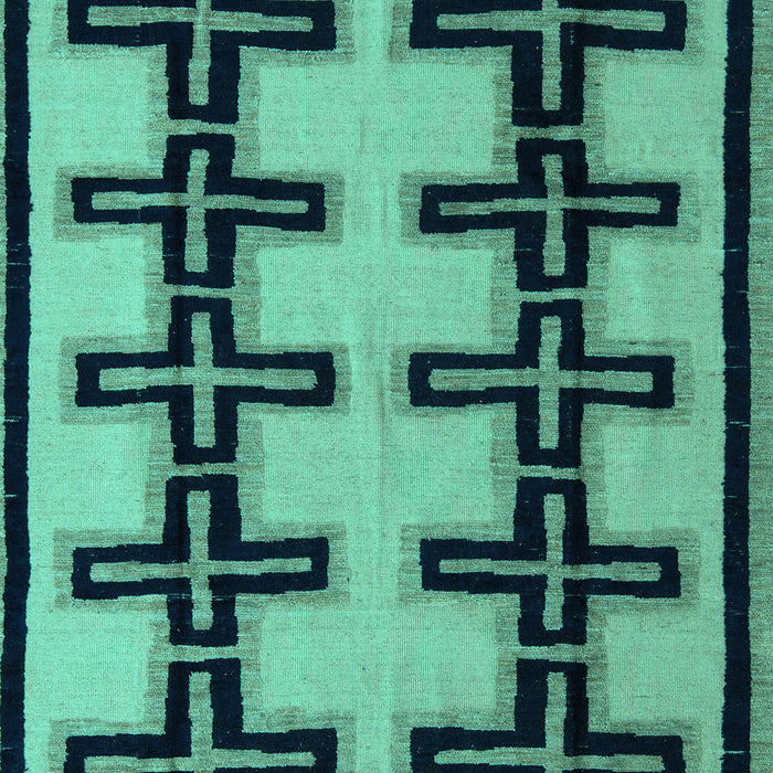 Machine Washable Abstract Turquoise Modern Area Rugs, wshabs5109turq