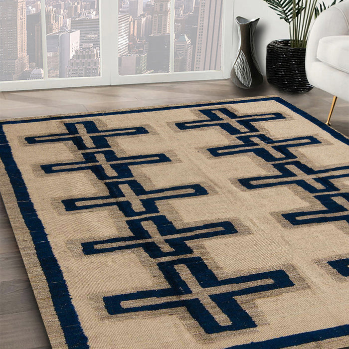 Abstract Brown Modern Rug in Family Room, abs5109