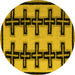 Round Abstract Yellow Modern Rug, abs5109yw