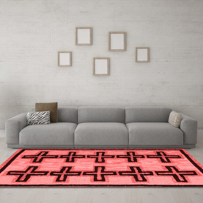 Modern Red Washable Rugs
