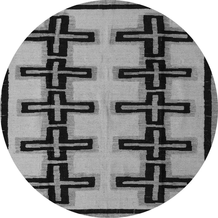 Round Abstract Gray Modern Rug, abs5109gry