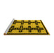 Sideview of Machine Washable Abstract Yellow Modern Rug, wshabs5109yw