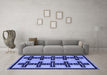 Machine Washable Abstract Blue Modern Rug in a Living Room, wshabs5109blu