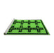 Sideview of Machine Washable Abstract Green Modern Area Rugs, wshabs5109grn