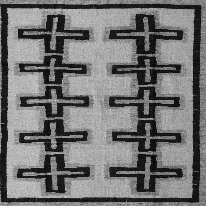 Square Abstract Gray Modern Rug, abs5109gry