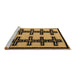 Sideview of Machine Washable Abstract Brown Modern Rug, wshabs5109brn