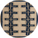 Round Abstract Brown Modern Rug, abs5109