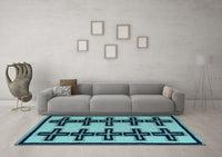 Machine Washable Abstract Light Blue Modern Rug, wshabs5109lblu