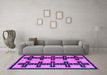 Machine Washable Abstract Purple Modern Area Rugs in a Living Room, wshabs5109pur