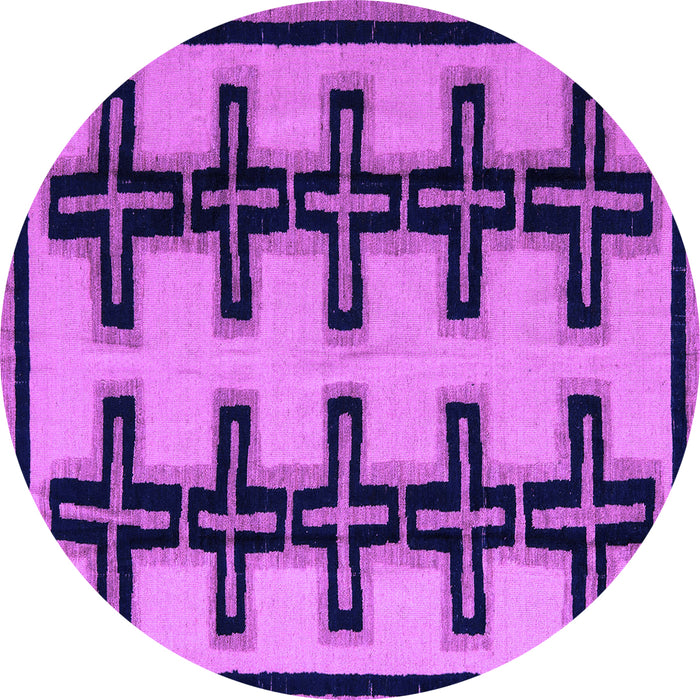 Round Abstract Purple Modern Rug, abs5109pur
