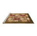 Sideview of Machine Washable Abstract Orange Modern Area Rugs, wshabs510org