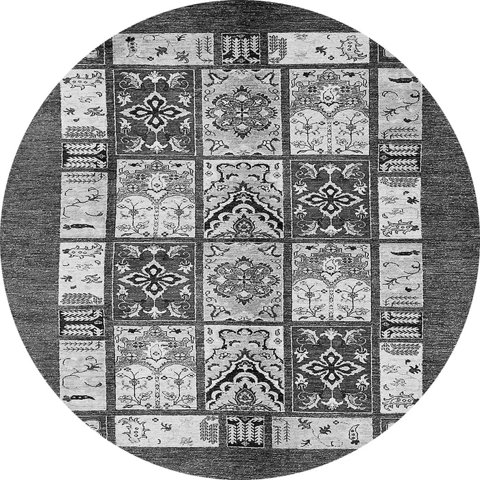 Round Abstract Gray Modern Rug, abs510gry