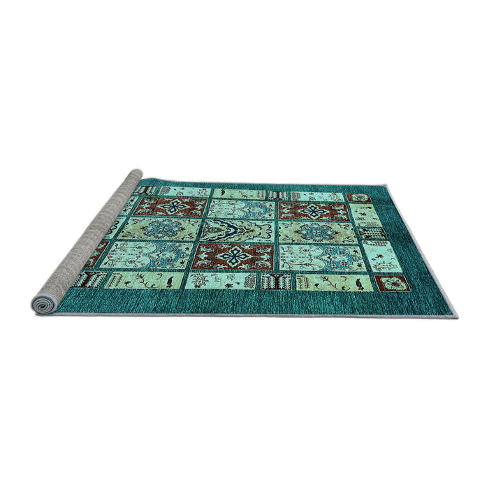 Sideview of Machine Washable Abstract Light Blue Modern Rug, wshabs510lblu