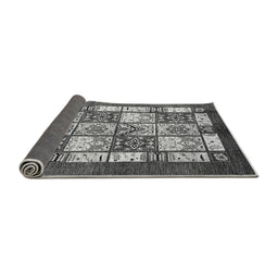 Sideview of Abstract Gray Modern Rug, abs510gry