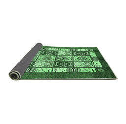 Sideview of Abstract Emerald Green Modern Rug, abs510emgrn