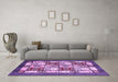 Machine Washable Abstract Purple Modern Area Rugs in a Living Room, wshabs510pur