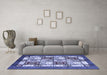 Machine Washable Abstract Blue Modern Rug in a Living Room, wshabs510blu