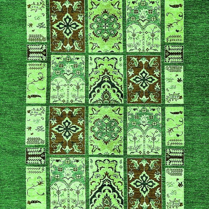 Abstract Green Modern Rug, abs510grn