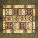 Square Machine Washable Abstract Brown Modern Rug, wshabs510brn